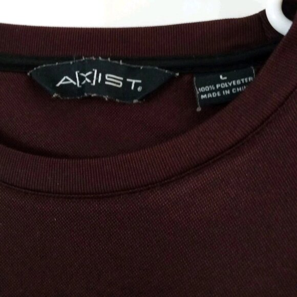 Axist Men's Maroon Long Sleeve T-Shirt Size Large 100% Polyester - Picture 3 of 5
